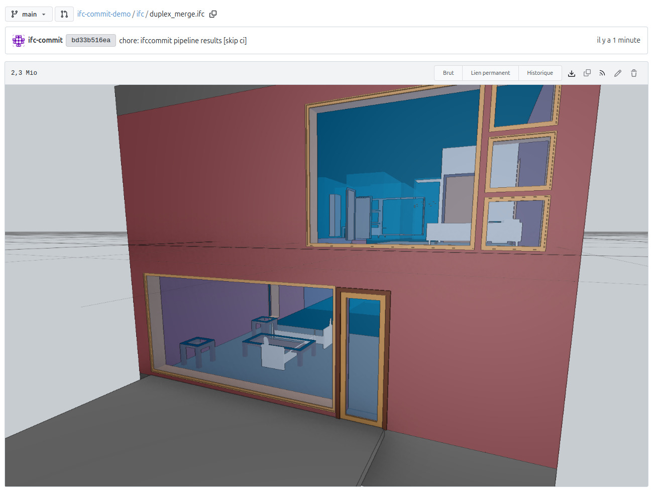 duplex_merge.ifc on the forge